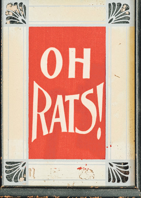 Vintage 'Oh Rats' Framed Print