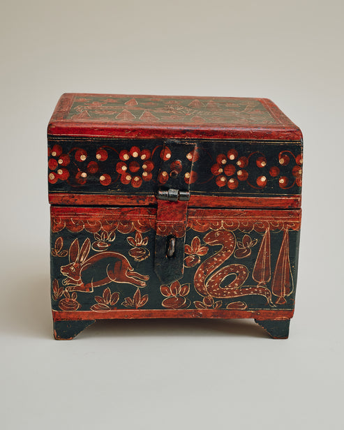 Antique Folk Art Miniature Chest
