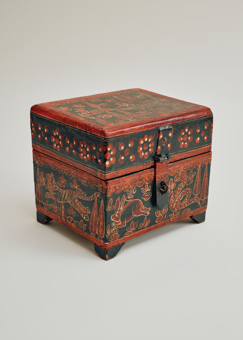 Antique Folk Art Miniature Chest
