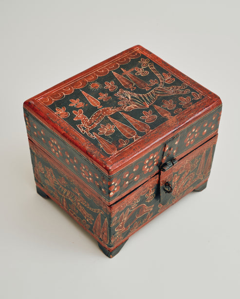 Antique Folk Art Miniature Chest