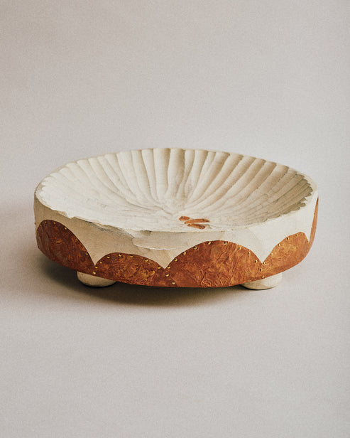 Joelle Yu, White Dish w/ Copper and Feet