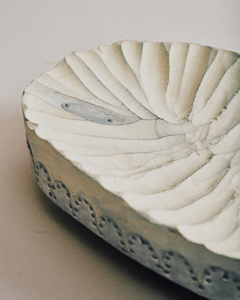 Joelle Yu, White Scallop Dish w/ aluminum