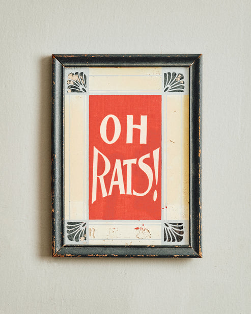 Vintage 'Oh Rats' Framed Print