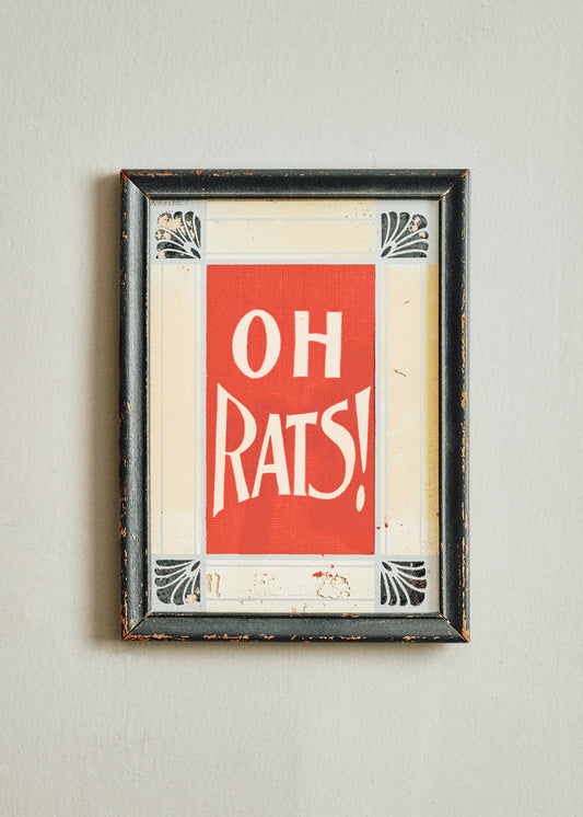 Vintage 'Oh Rats' Framed Print