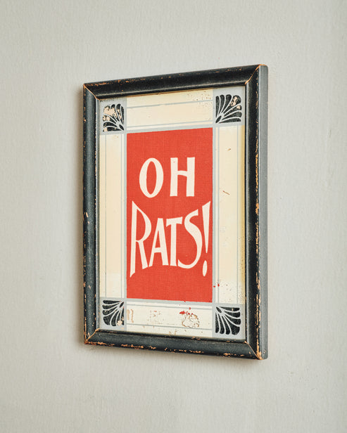 Vintage 'Oh Rats' Framed Print