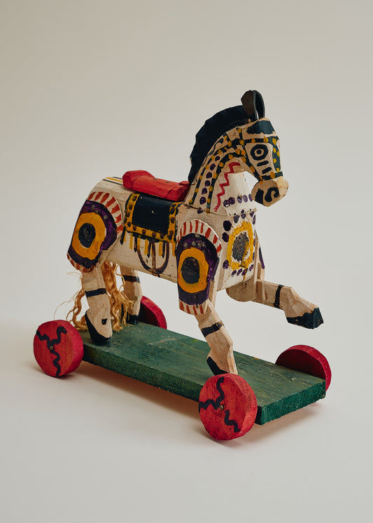 Vintage Folk Art Horse on Wheels