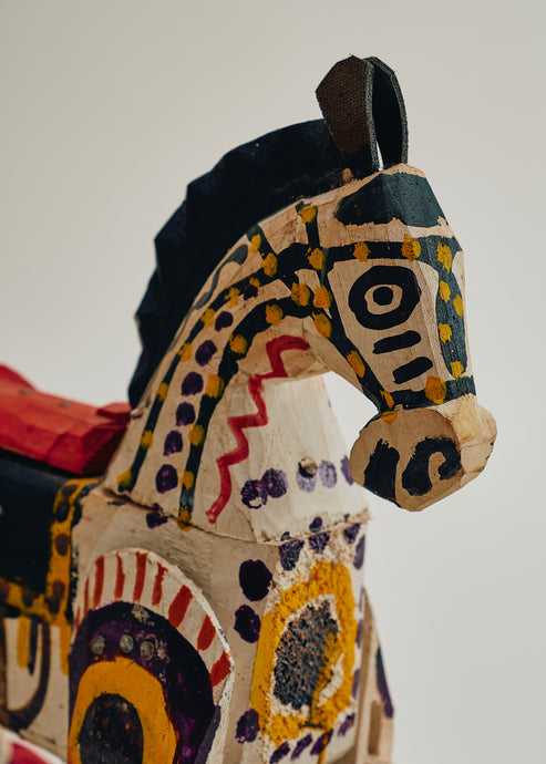 Vintage Folk Art Horse on Wheels