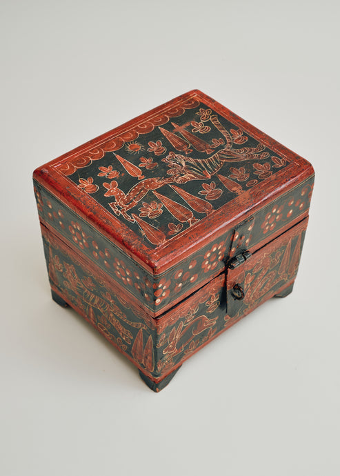 Antique Folk Art Miniature Chest