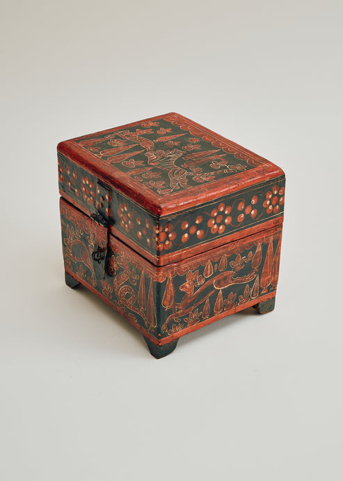 Antique Folk Art Miniature Chest
