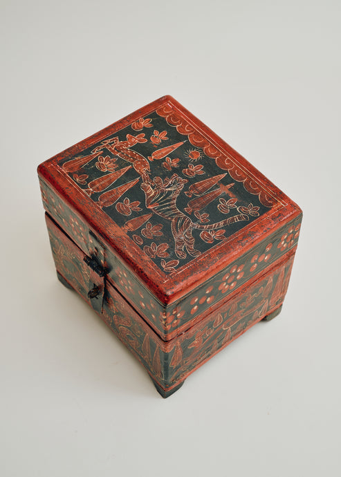 Antique Folk Art Miniature Chest