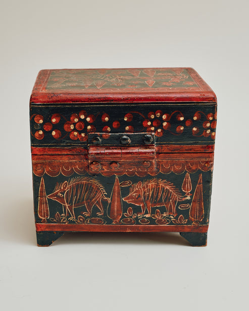 Antique Folk Art Miniature Chest